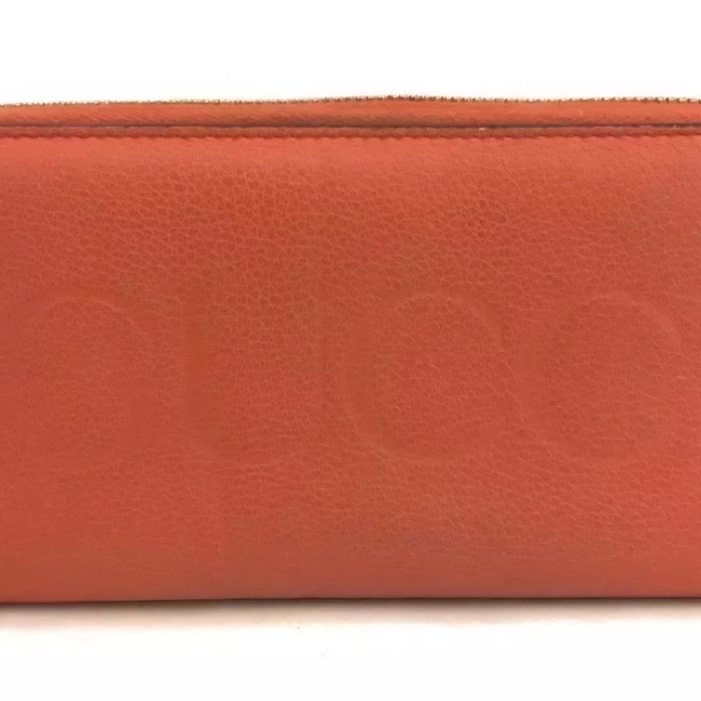 Gucci Embossed Orange Leather Women's Wallet With COA